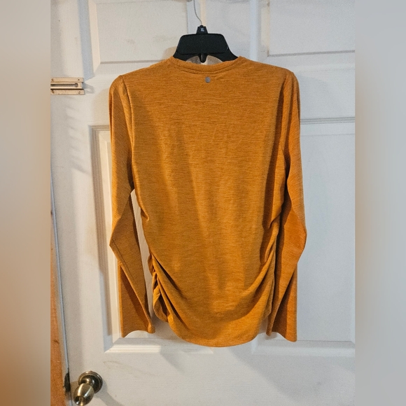 CALIA Women's Tissue Texture Long Sleeve Golf Crew: GOLDEN WARMTH: NWT: SIZE M - Picture 6 of 6